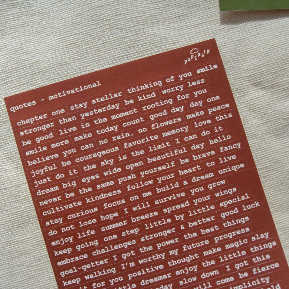quotes motivational sticker sheet